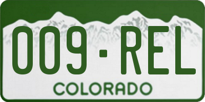 CO license plate 009REL
