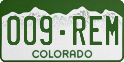 CO license plate 009REM