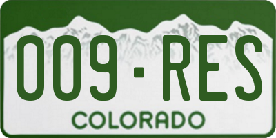 CO license plate 009RES