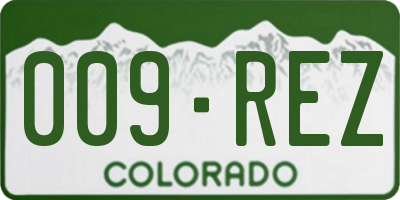 CO license plate 009REZ