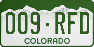 CO license plate 009RFD