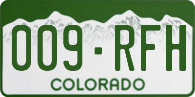 CO license plate 009RFH