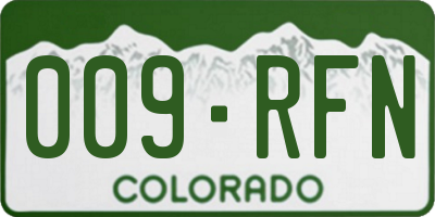 CO license plate 009RFN