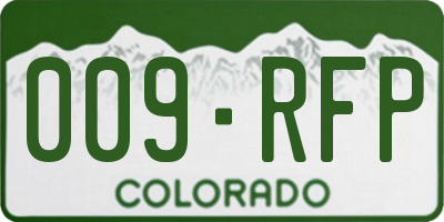 CO license plate 009RFP