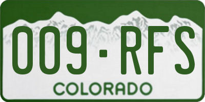 CO license plate 009RFS