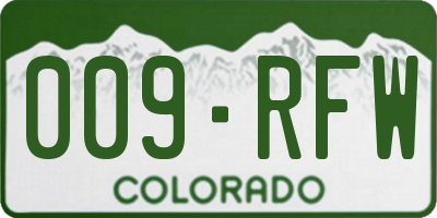 CO license plate 009RFW