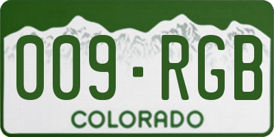CO license plate 009RGB