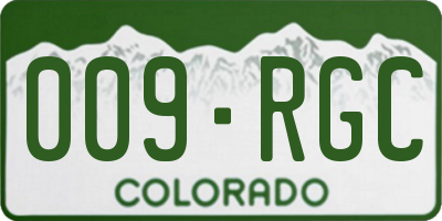 CO license plate 009RGC