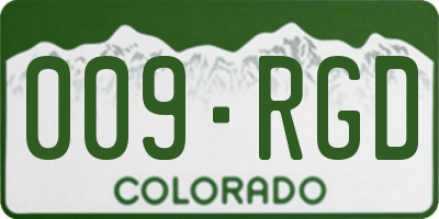 CO license plate 009RGD