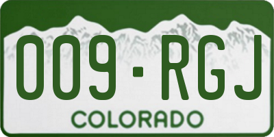 CO license plate 009RGJ