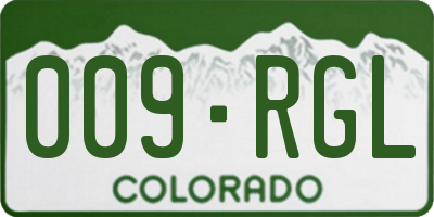 CO license plate 009RGL