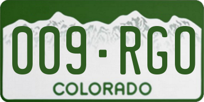CO license plate 009RGO