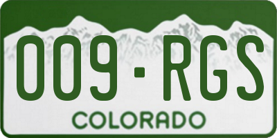 CO license plate 009RGS