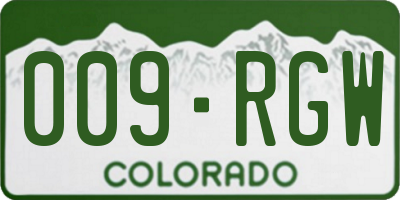 CO license plate 009RGW