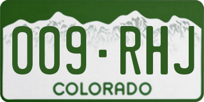 CO license plate 009RHJ