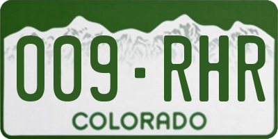 CO license plate 009RHR