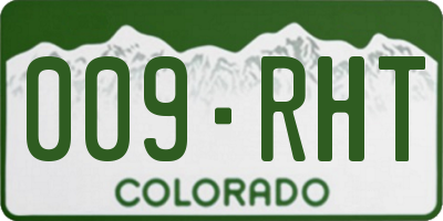 CO license plate 009RHT
