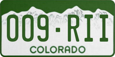 CO license plate 009RII