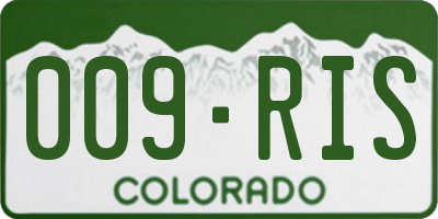 CO license plate 009RIS