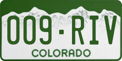 CO license plate 009RIV
