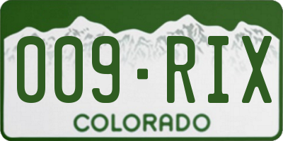 CO license plate 009RIX