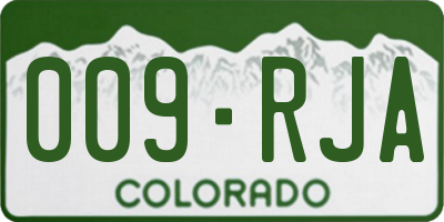 CO license plate 009RJA