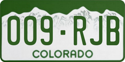 CO license plate 009RJB