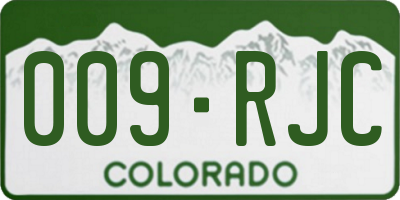 CO license plate 009RJC