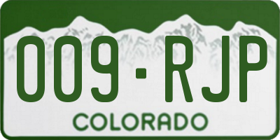 CO license plate 009RJP