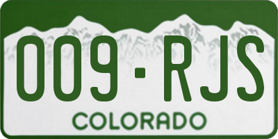 CO license plate 009RJS