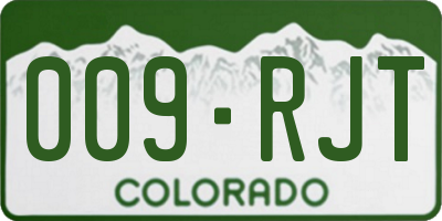 CO license plate 009RJT