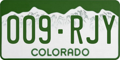 CO license plate 009RJY