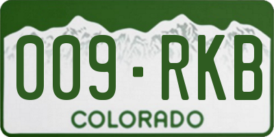 CO license plate 009RKB