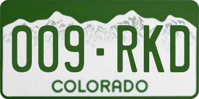 CO license plate 009RKD