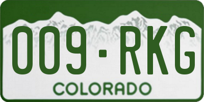 CO license plate 009RKG