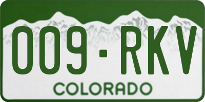 CO license plate 009RKV