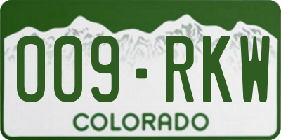 CO license plate 009RKW