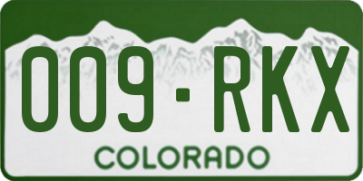 CO license plate 009RKX
