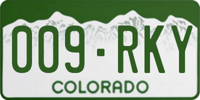 CO license plate 009RKY