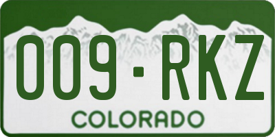 CO license plate 009RKZ