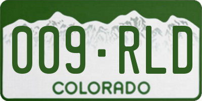 CO license plate 009RLD