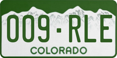 CO license plate 009RLE