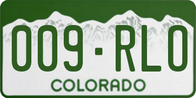 CO license plate 009RLO