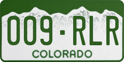 CO license plate 009RLR