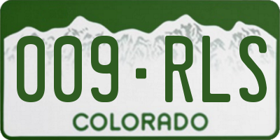 CO license plate 009RLS
