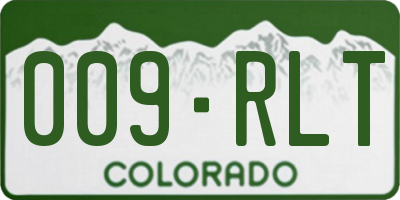 CO license plate 009RLT