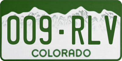 CO license plate 009RLV