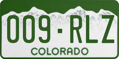 CO license plate 009RLZ