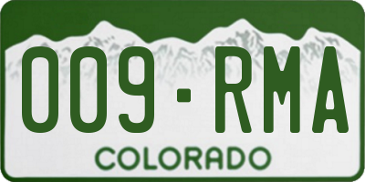 CO license plate 009RMA