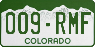 CO license plate 009RMF